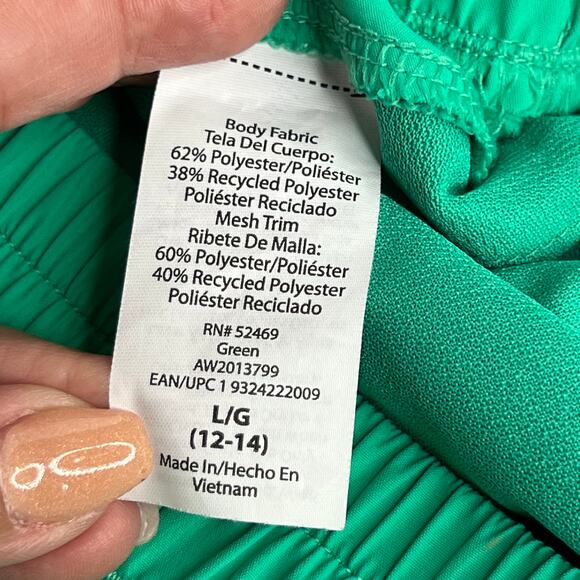 Athletic Works Green Active Running Shorts Large 12/14 - Picture 5 of 8